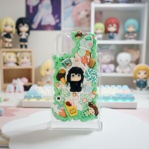 Demon Slayer Muichiro Tokito Cute Green Kawaii  Decoden Phone Case